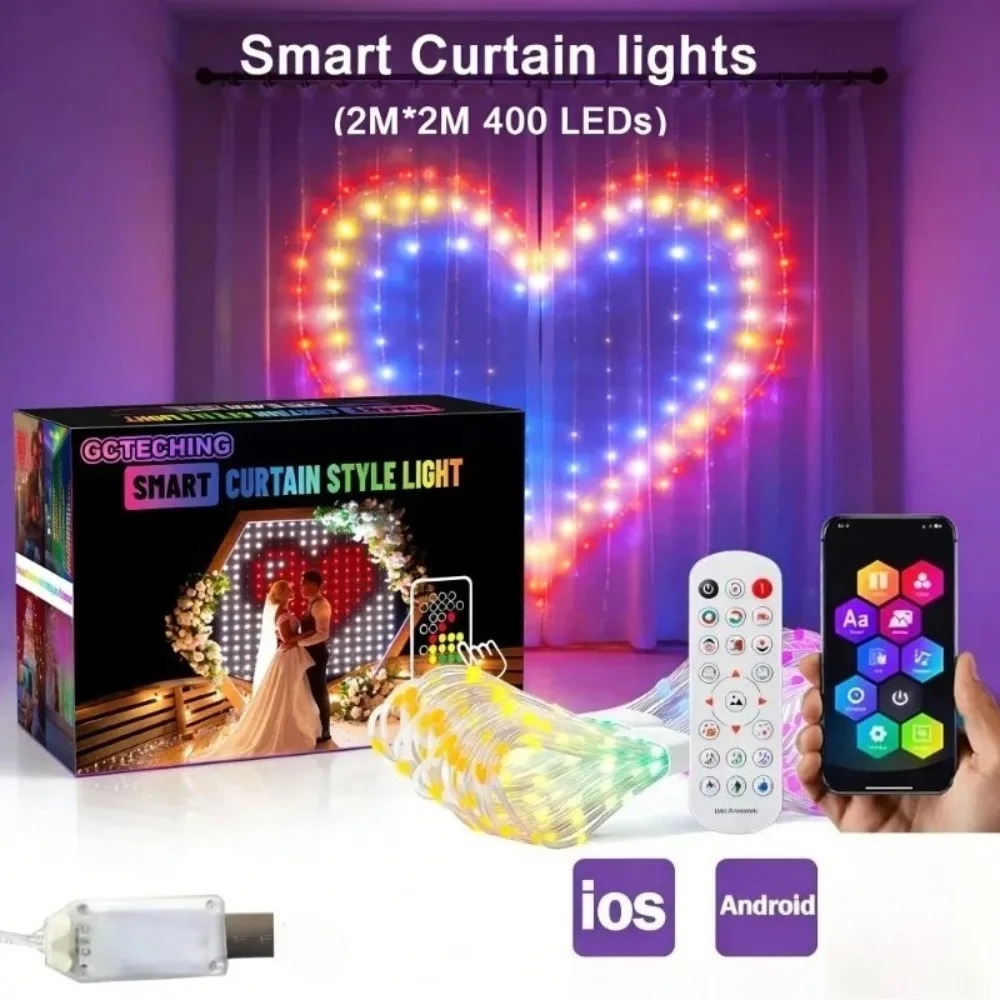Smart Gardening - Lampu Tirai LED Pixel untuk Luar