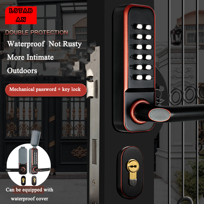 Smart Garden Gate Lock - Keyboard terpisah dua sisi, kunci pintu