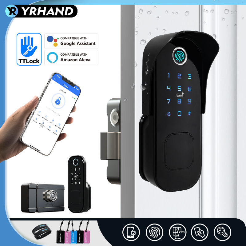 Smart Garden Gate Lock - Tuya Kunci Pintu Sidik Jari Tahan