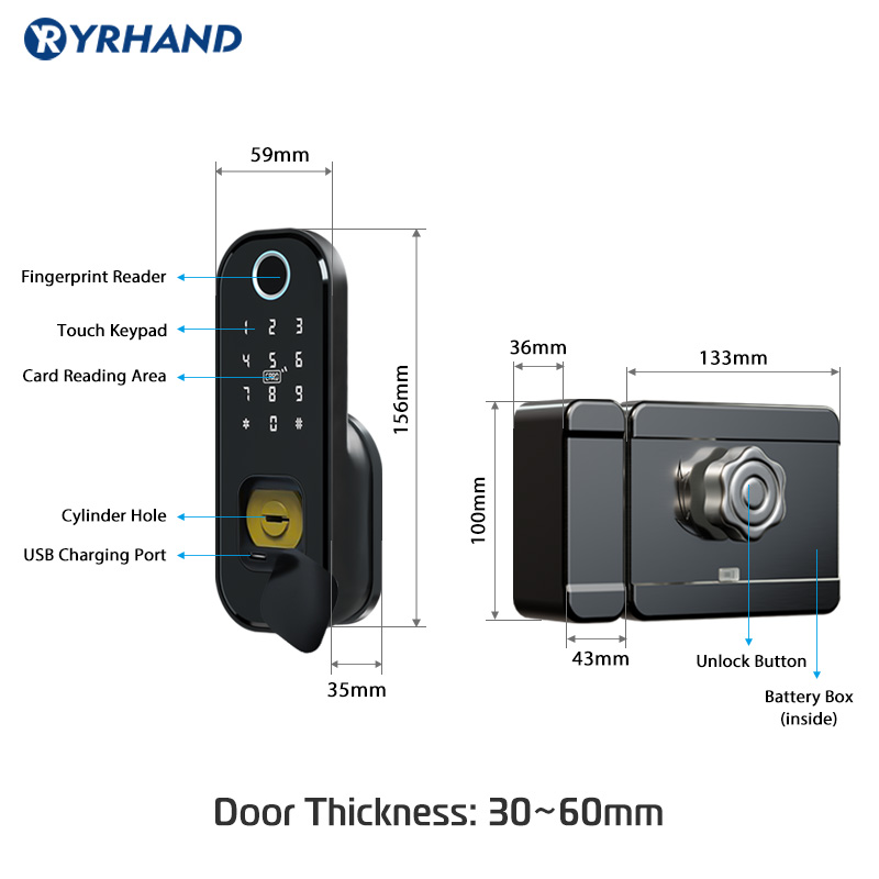Tuya Kunci Pintu Sidik Jari Ta - Smart Garden Gate Lock ulasan dan harga