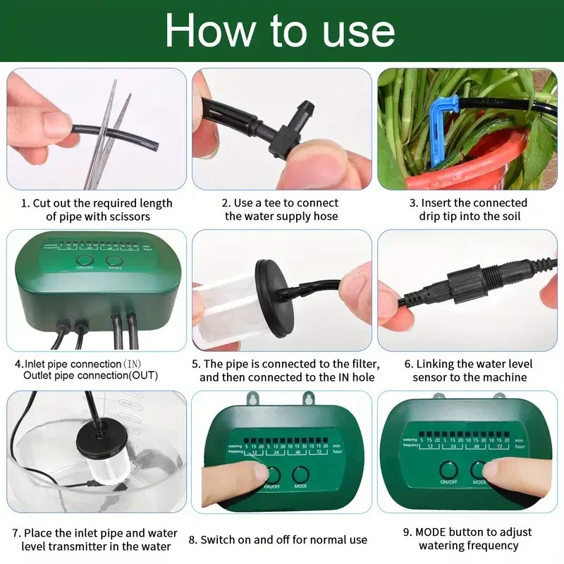 Kit irigasi cerdas tenaga sury - Smart Garden Home ulasan dan harga