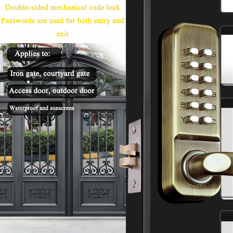 Kunci Password mekanis tanpa k - Smart Garden Gate Lock ulasan dan harga